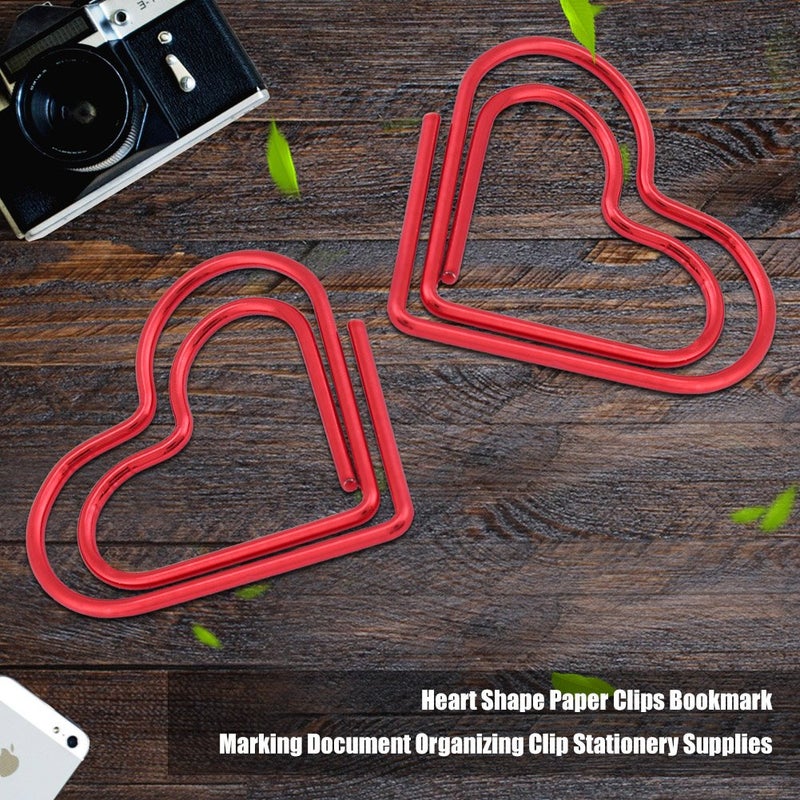 Eboxer Heart Paper Clips Small Paperclips Creative Cute Paper Clips for Paper Non Skid Usualy for Office School Book Notebook Document Organizing and so on (12 Pieces - Red) - Image 3